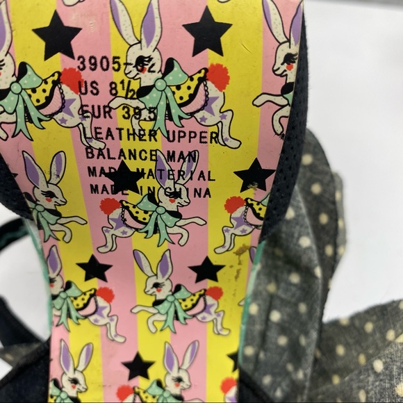 Irregular Choice 8 1/2 Blk White Polka Dot Flower - Picture 7 of 12